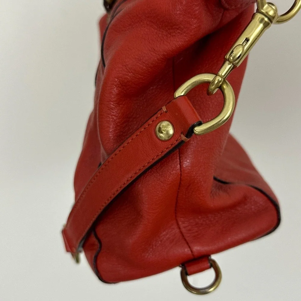 Vintage Coach Ashley Satchel Handbag Womens Red Leather Removable Strap Bag